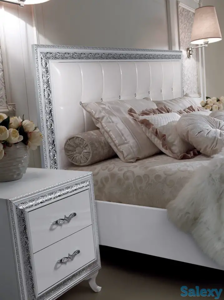 Спальный гарнитур Дана 4Д белая с серебром (МДФ). Беларусь, фотография 2