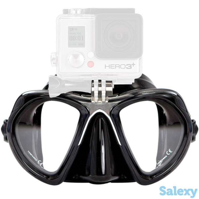 Маска подводная marlin ready (черный силикон) с креплением под gopro black, фотография 4