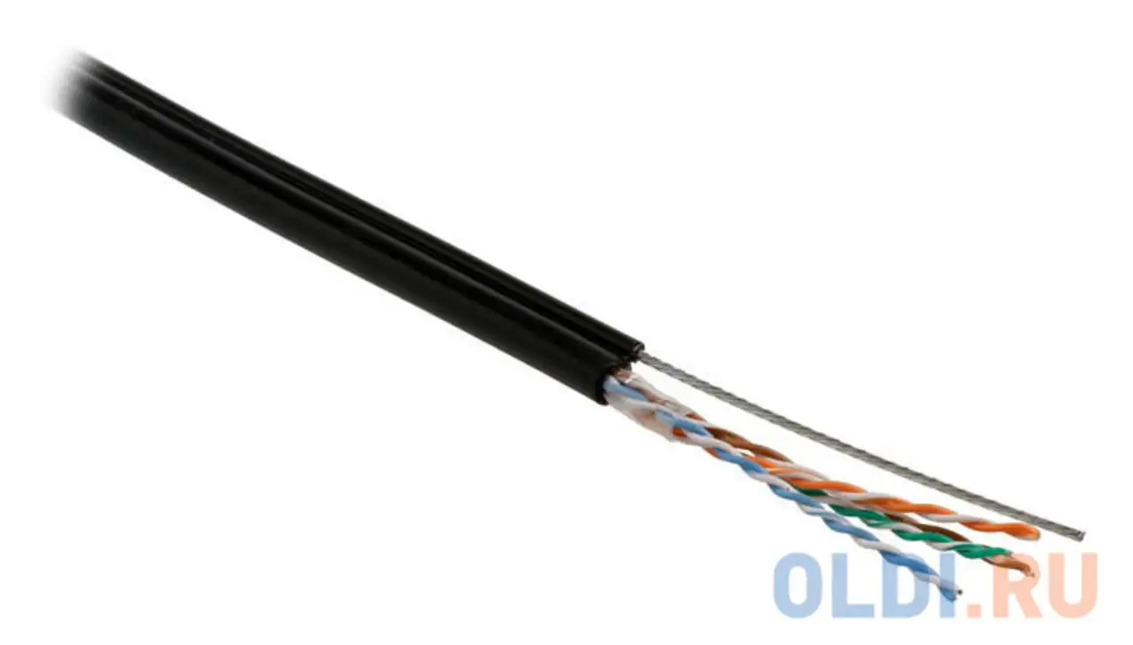 Кабель информационный hyperline uutp4-c5e-s24-sw-out-pe-bk-500 кат.5е u/utp не экранированный 4x2x24, фотография 1
