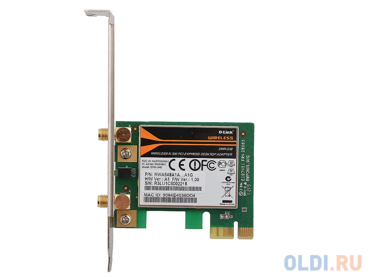 Беспроводной pci-e адаптер d-link dwa-548 802.11n 300mbps 2.4 17dbm, фотография 1