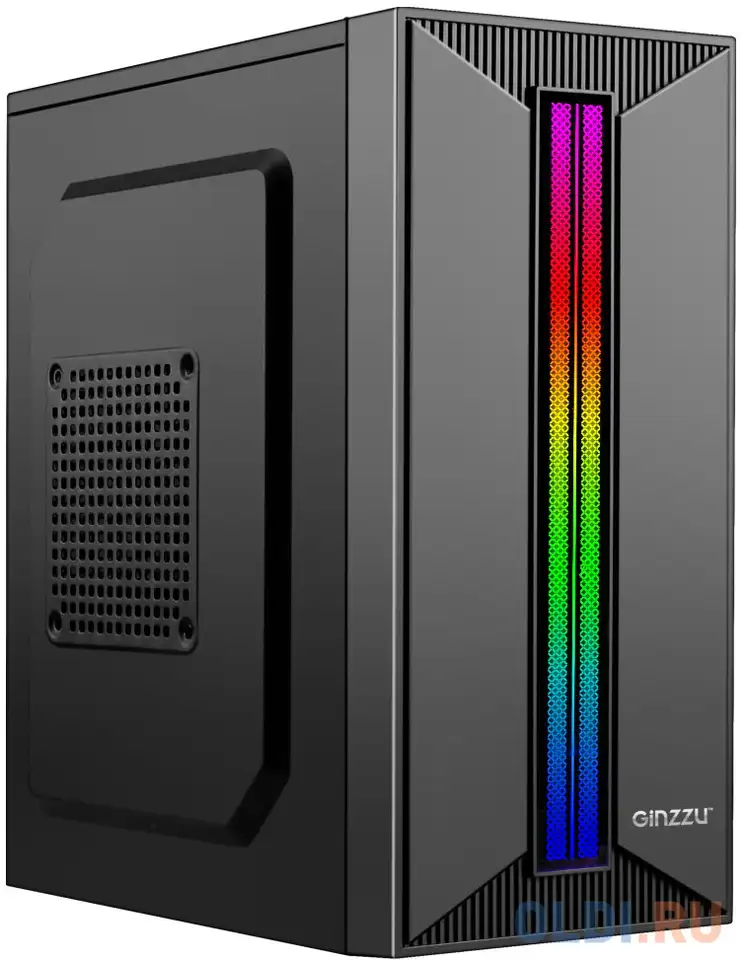 Корпус microatx ginzzu b350 без бп чёрный, фотография 1