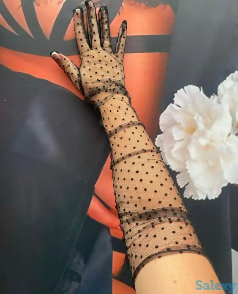 Перчатки сеточка длинные выше локтя, фотография 1