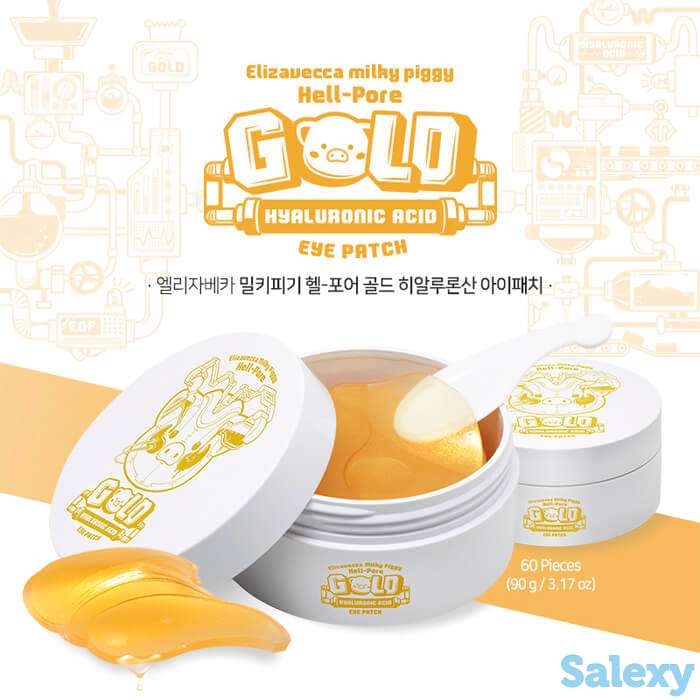Патчи для век Elizavecca Milky Piggy Hell Pore Gold Hyaluronic Acid Eye Patch, фотография 2