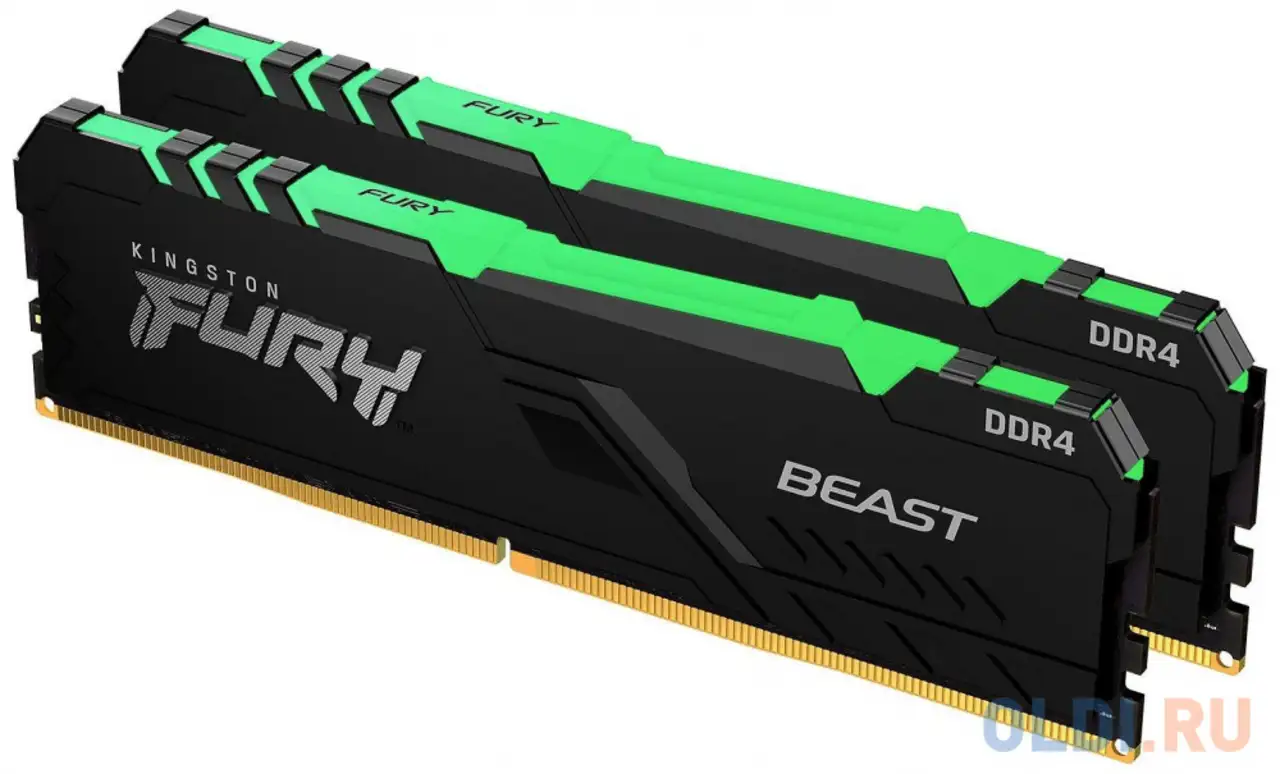 Оперативная память для компьютера kingston fury beast rgb dimm 32gb ddr3l, фотография 1