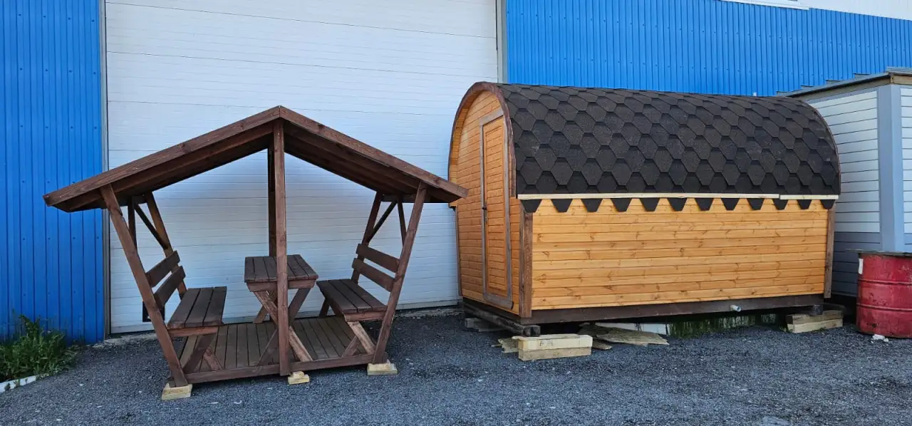 Баня бочка деревянная, фотография 1