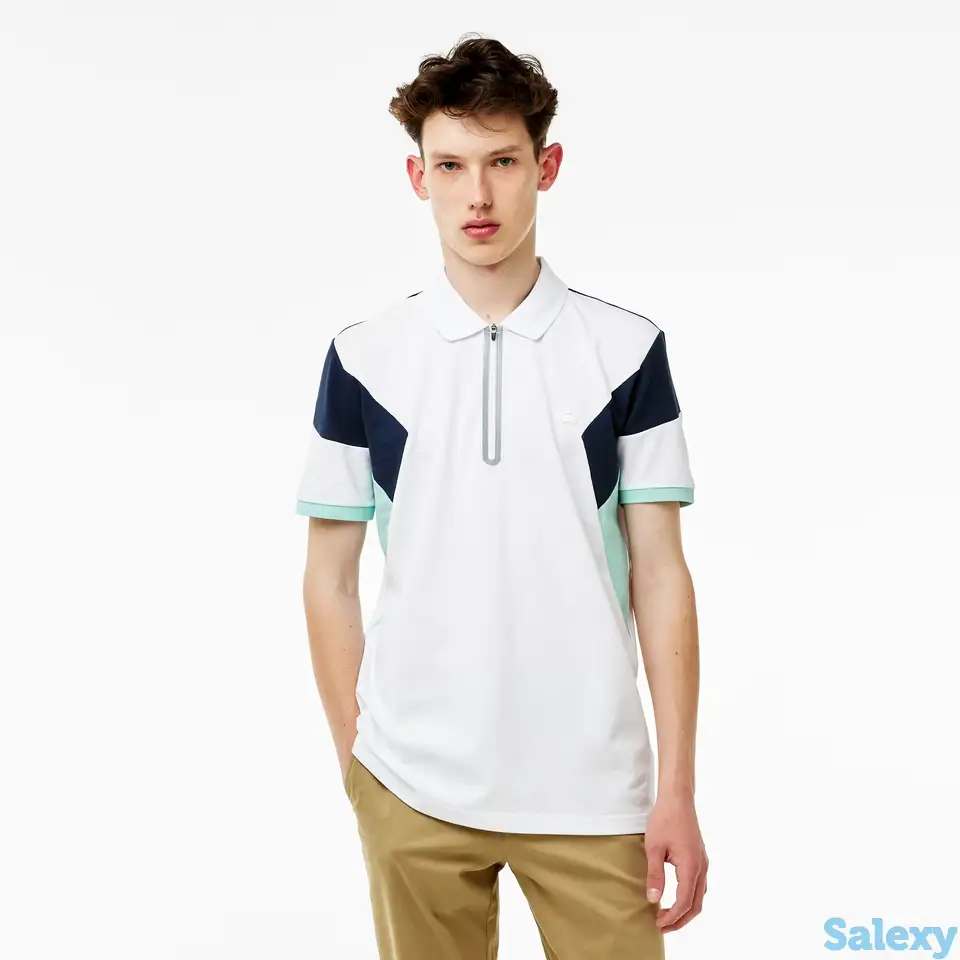 Мужское поло lacoste regular fit на молнии, фотография 1