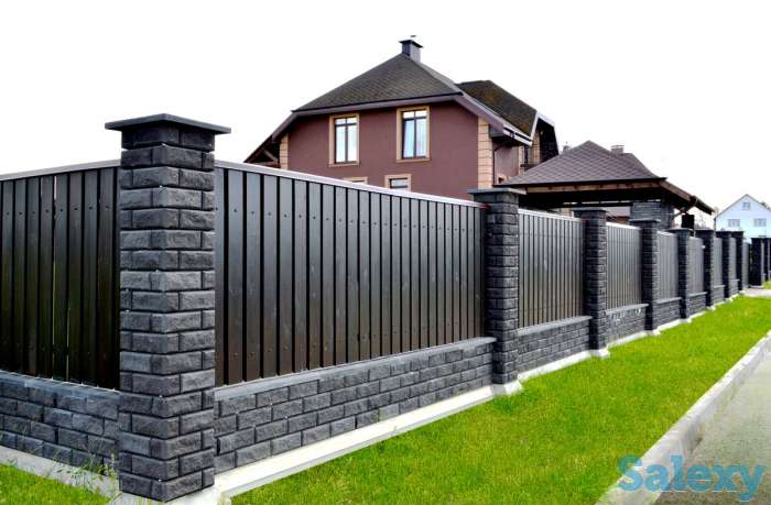 Строительство забора из кирпича и блока, фотография 5