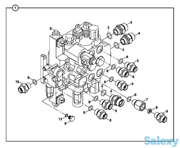 Гидравлический распределитель передний, задний на экскаватор-погрузчик Hidromek 102B, 102S, фотография 2
