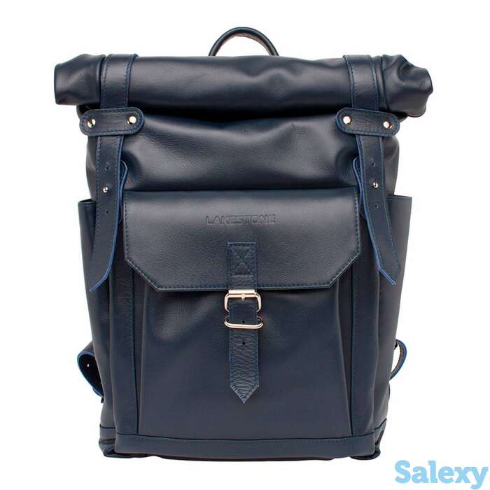 Кожаный рюкзак для ноутбука eliot dark blue, фотография 1