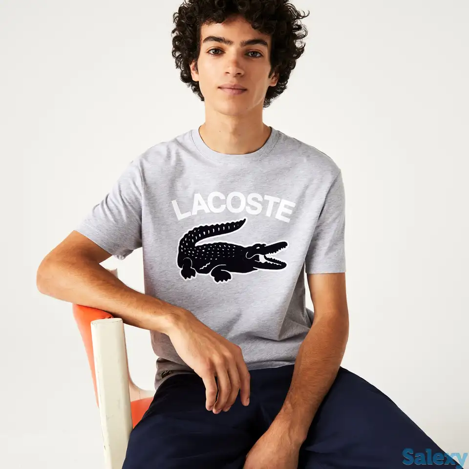 Мужская футболка lacoste regular fit xl с принтом, фотография 1
