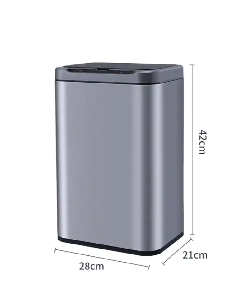 Сенсорное мусорное ведро металлическое 13 литров, фотография 3