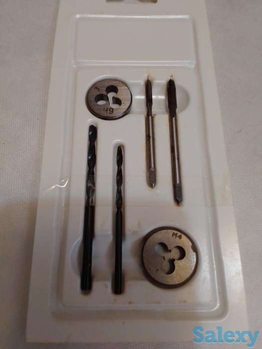 Метчик, плашка и сверло для резьбы М3 (Набор резьбонарезной НР-М3), фотография 2