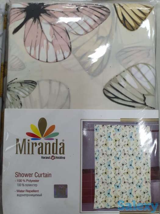 Шторки для душа и ванны, производство Турция, яркие бабочки, фотография 1