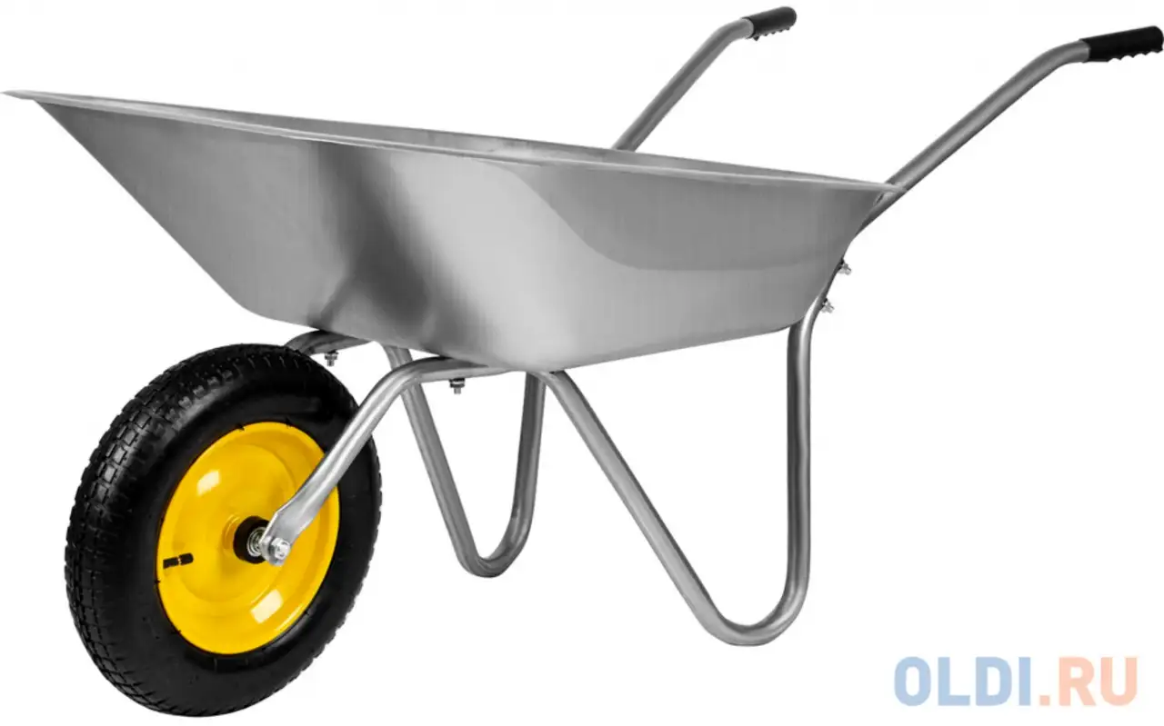 Тачка садовая, грузоподъемность 90 кг, оцинк. рама, объем 65 л// сибртех, фотография 1