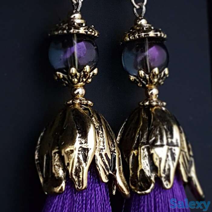 Серьги-кисти wizard brush - lilac, фотография 2