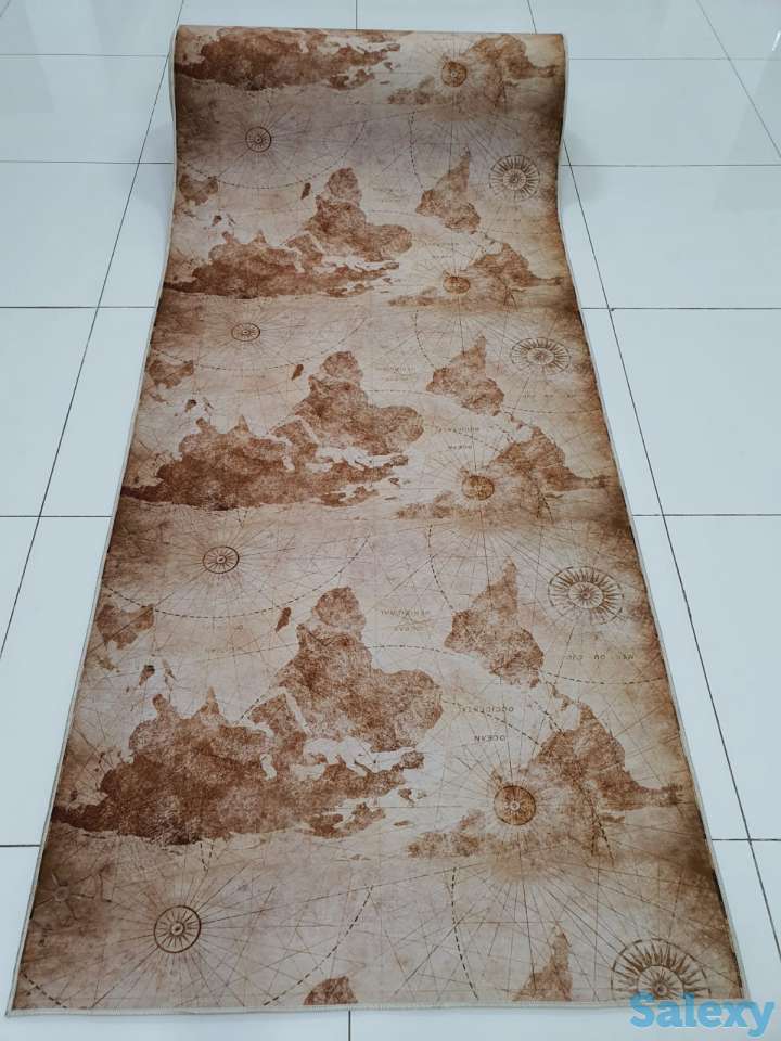 Коврик метражом 100 см ширина ковровая дорожка Географическая Карта, фотография 4