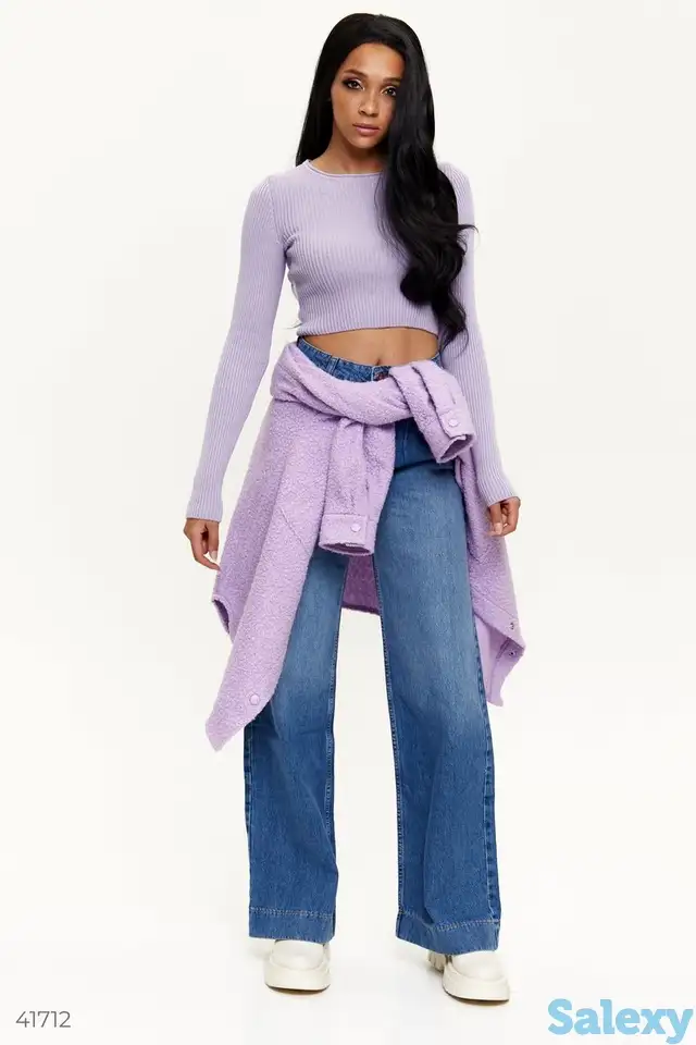 Укороченный лавандовый топ, фотография 1