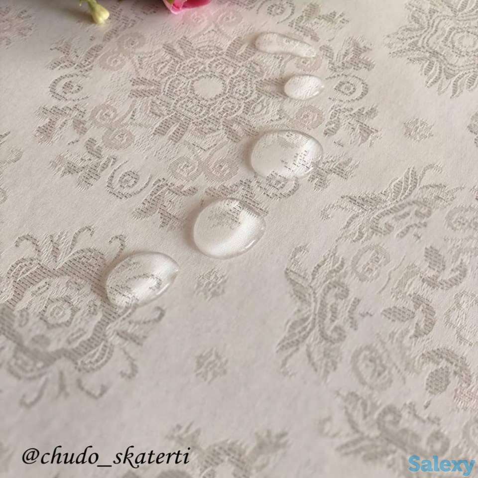 Скатерть тефлоновое покрытие, люрексом из Испании Murillo Plata 160 см, фотография 5