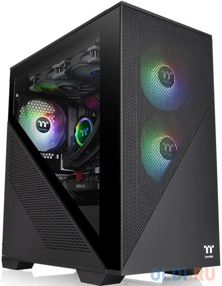 Корпус microatx thermaltake divider 170 tg без бп чёрный, фотография 1