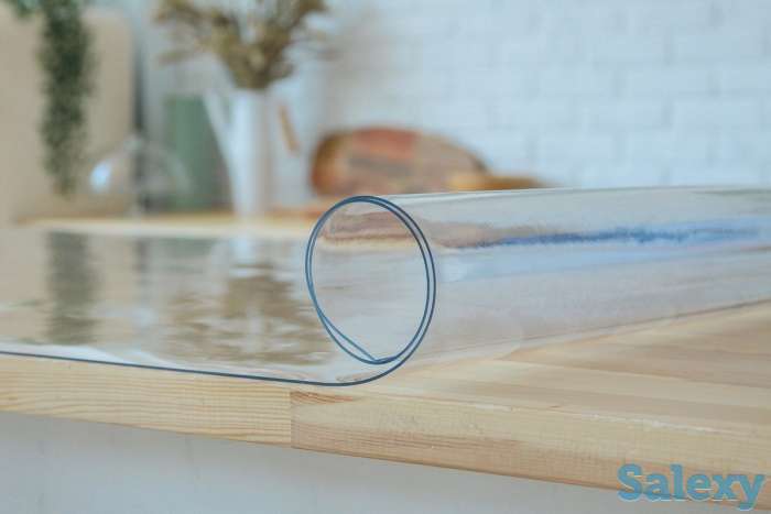 Скатерть Клеенка прозрачная, гибкое стекло, силиконовая 1.5 мм 120 см, фотография 3