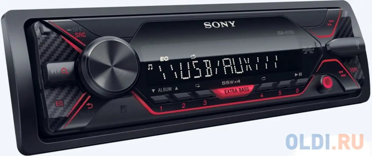 Автомагнитола sony dsx-a110u usb mp3 fm rds 1din 4x55вт черный, фотография 1