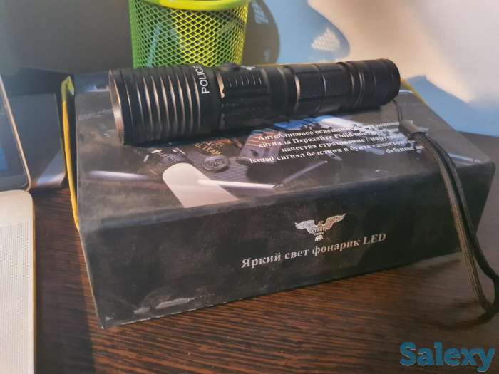 Яркий свет фонарик LED светодиодный Police с фокусом, фотография 3