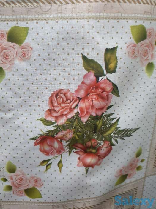 Скатерть клеенка декоративная столовая с цветами и вазами, фотография 7