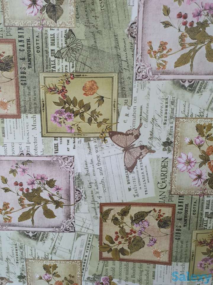 Красивая скатерть клеенка в стиле винтаж поле бабочки, качество, фотография 6