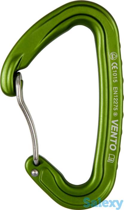 Карабин венто скалолазный лайт со скобой зеленый, фотография 1