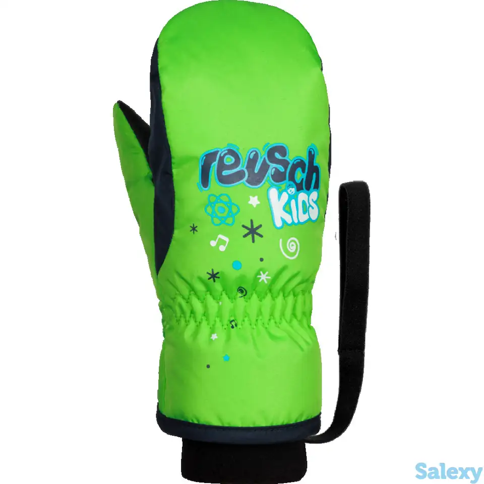 Варежки reusch 18-19 kids mitten neon green/dress blue, фотография 17
