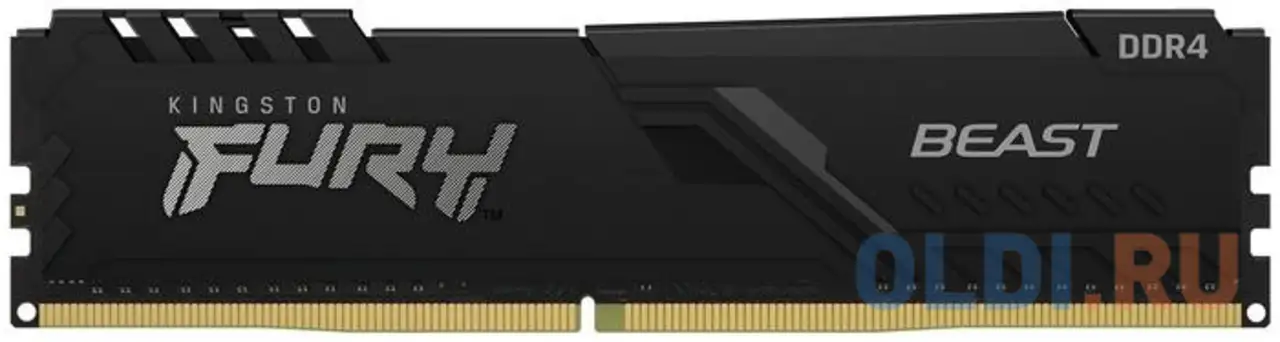 Оперативная память для компьютера kingston fury beast black dimm 16gb ddr4, фотография 1