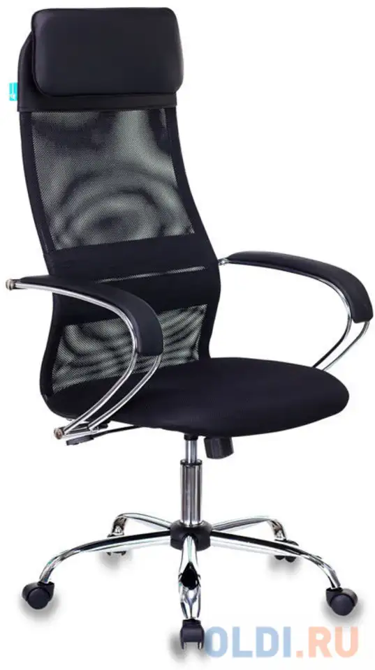 Кресло руководителя бюрократ ch-608sl/black спинка сетка черный tw-01 tw-11 искусст.кожа/ткань крест, фотография 1