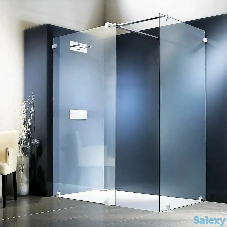 Стеклянные перегородки, Душевые кабины, Перила и ограждения Козырьки из стекла,, фотография 7