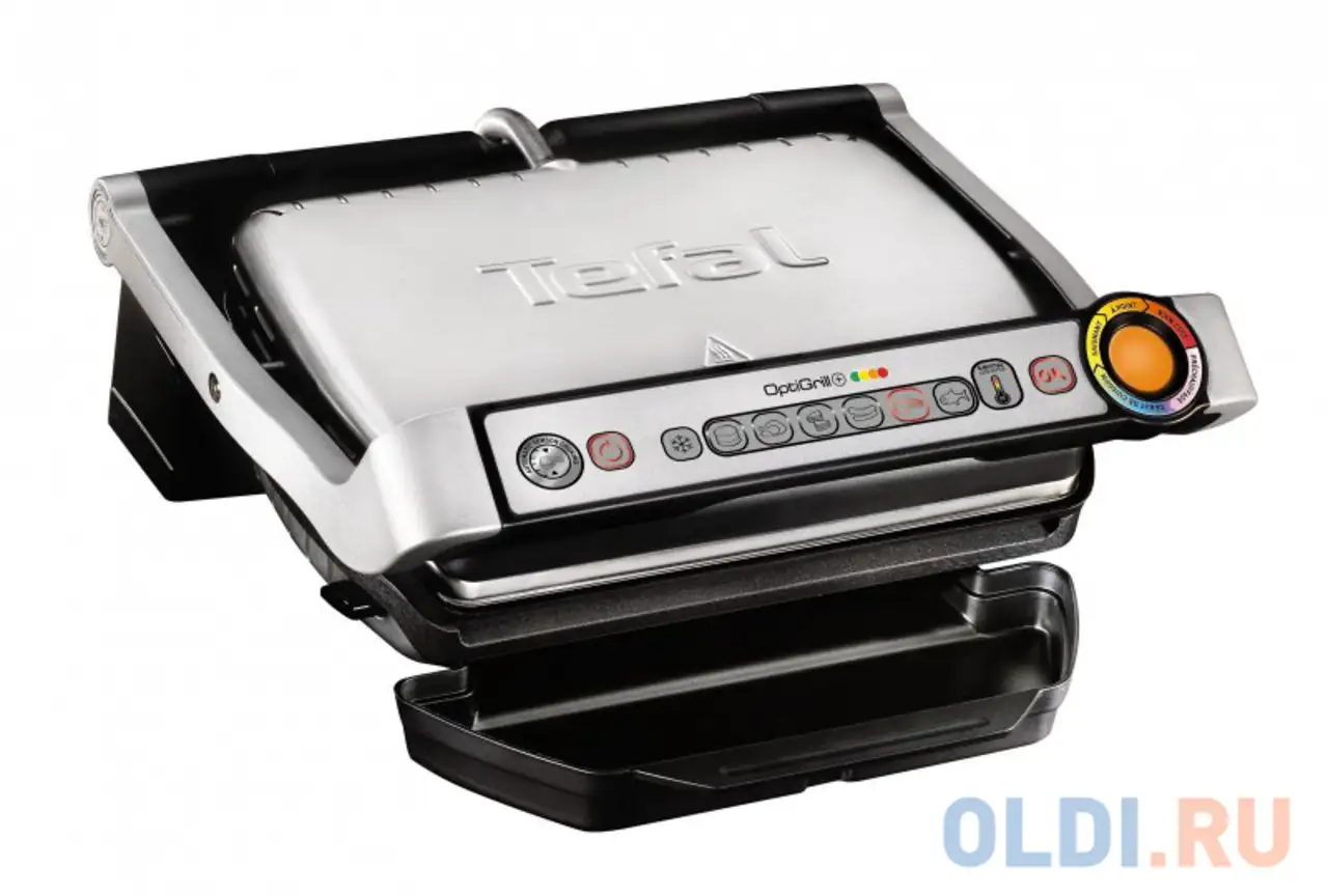 Электрогриль tefal optigrill gc712d34 чёрный серебристый, фотография 1