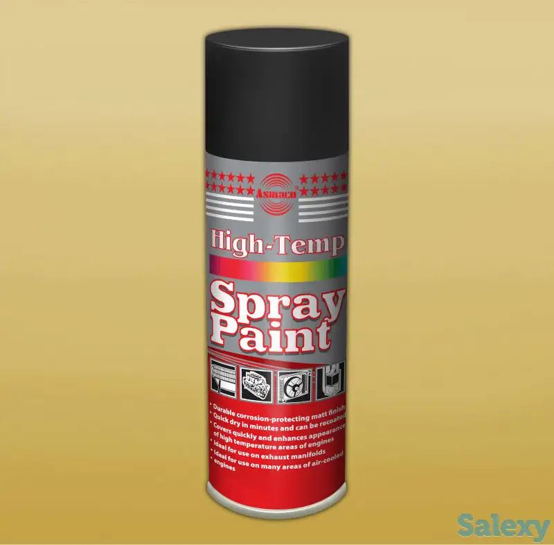 Высокотемпературная аэрозольная краска белый Asmaco, фотография 1