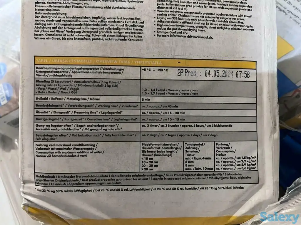 55000 кг. Knauf Fugenmaterial, Flexfuge ТОЛЬКО ЭКСПОРТ, сток, опт из Германии, фотография 3