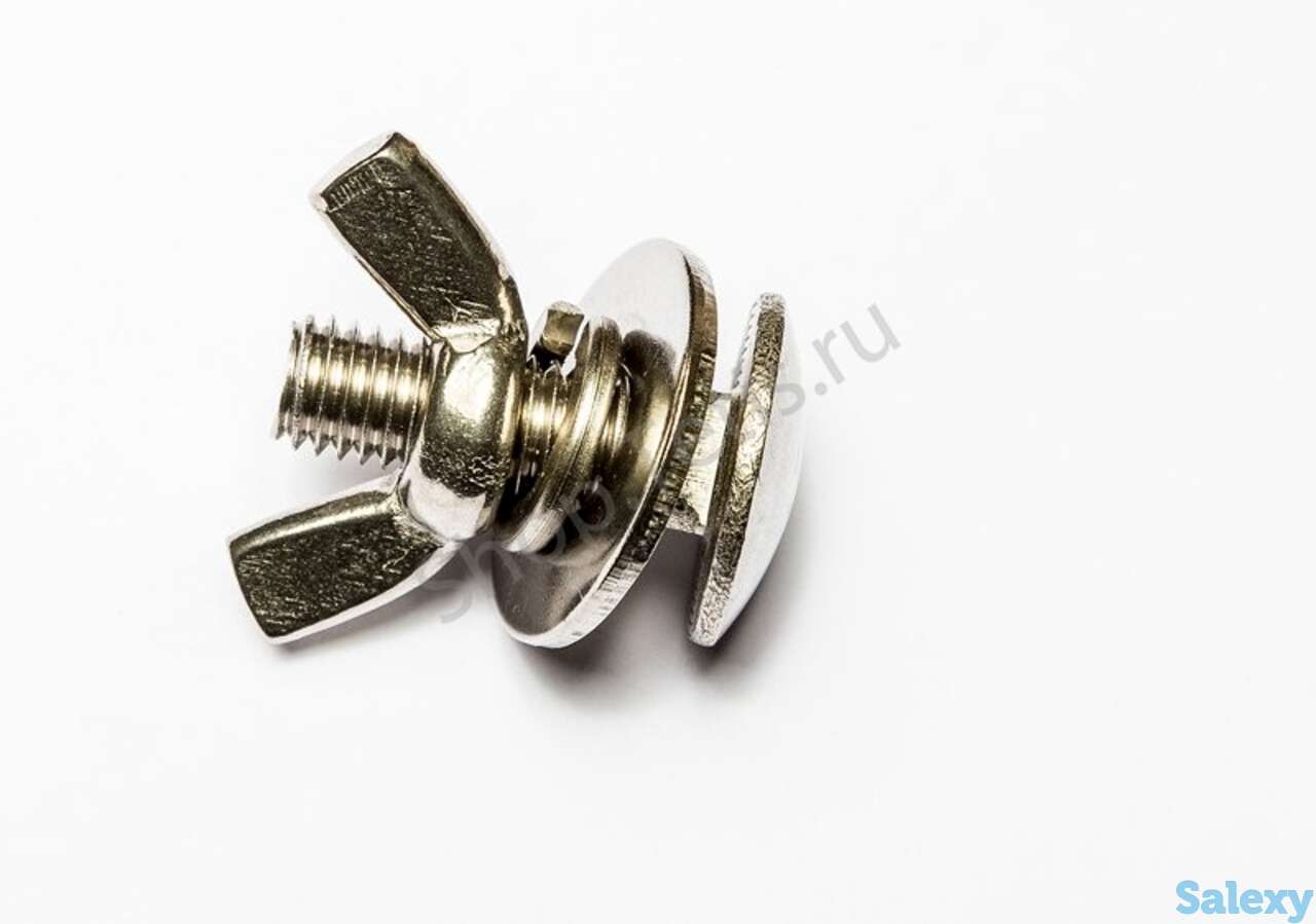 Комплект стяжной (болт d8+шайба+гровер+барашек), 25 мм, фотография 1