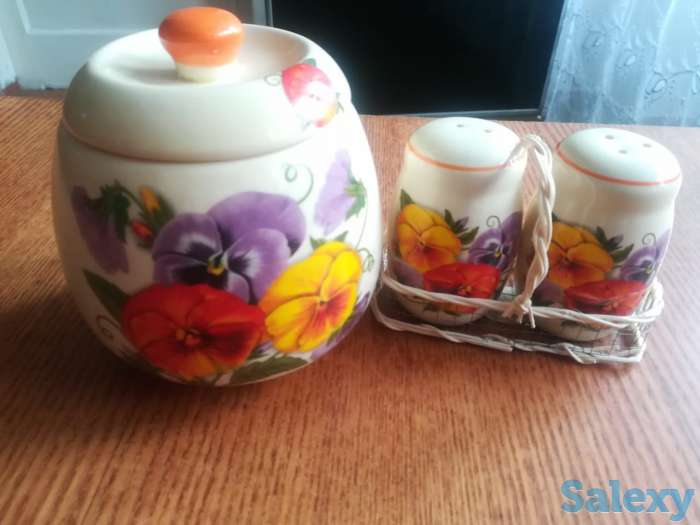 Набор сахарница солонка и перечница, фотография 1