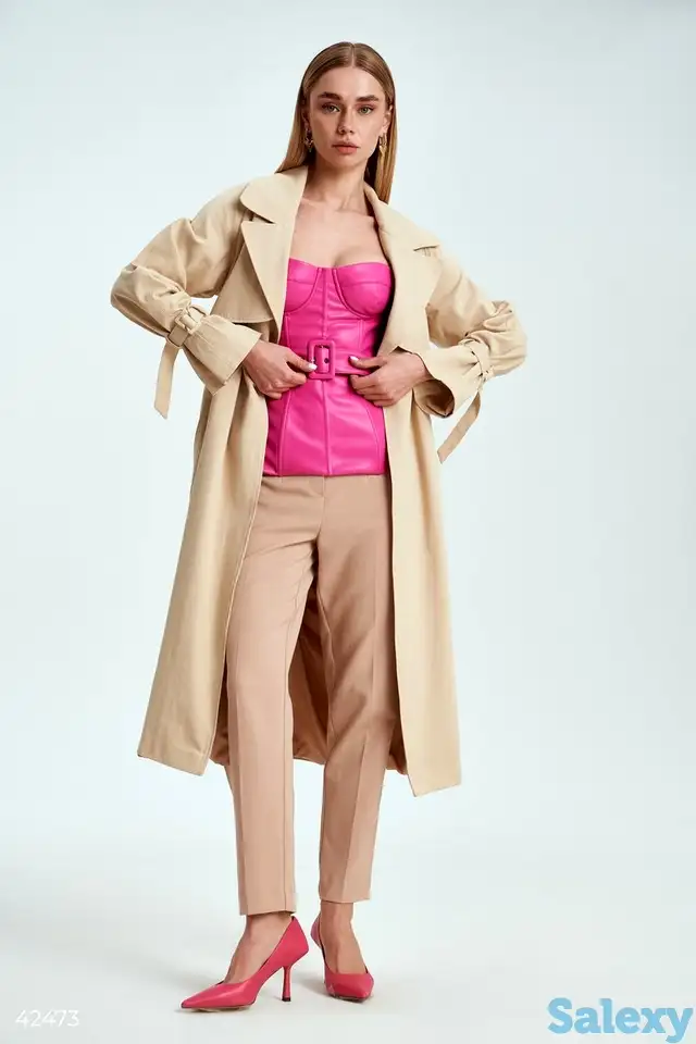 Бежевые зауженные брюки, фотография 2