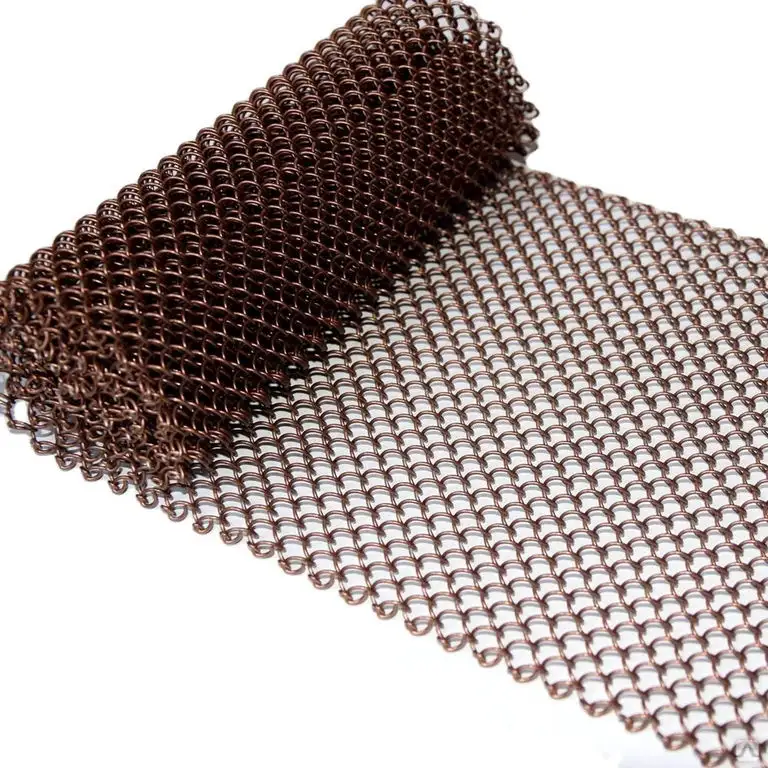 Сетка бронзовая квадратная; тканая, фотография 1