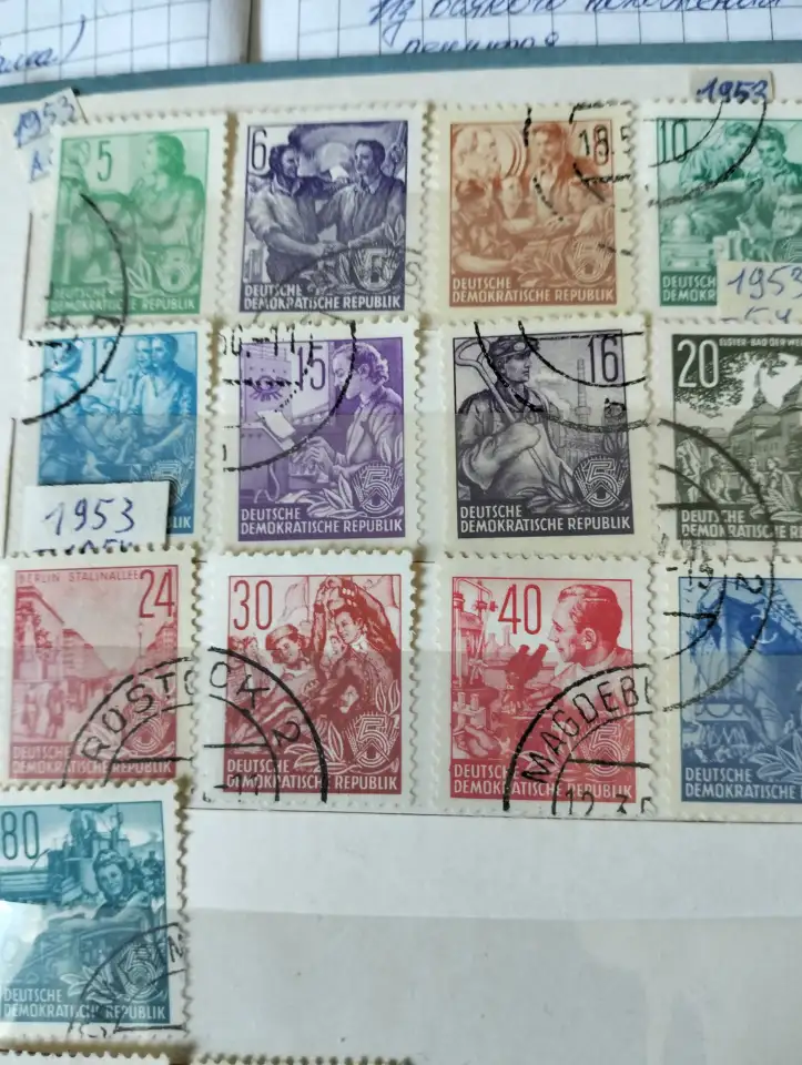 Продаю письменные марки ГДР 1953г.-1954г., фотография 5