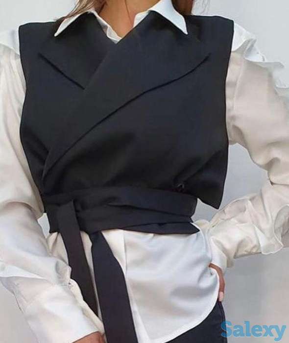 Офисная женская рубашка с жилеткой, фотография 3