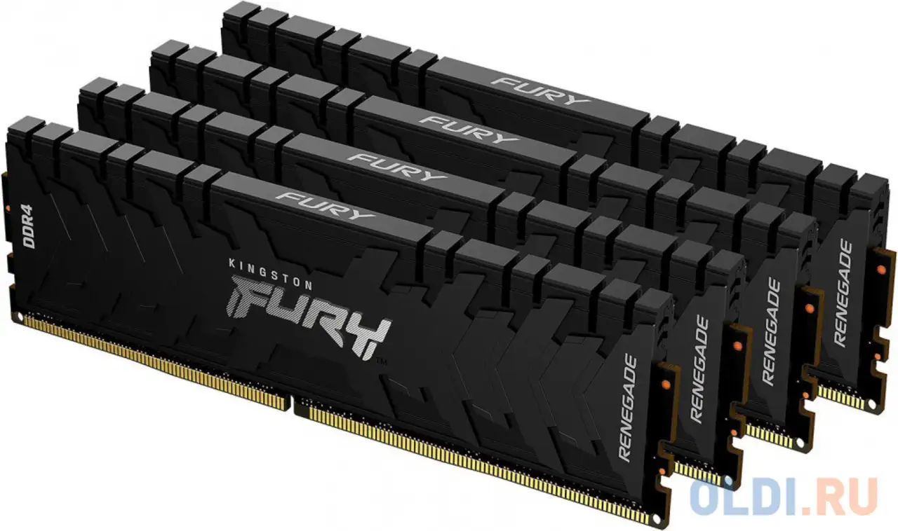 Kingston 32gb 3200mhz ddr4 cl16 dimm (kit of 4) fury renegade black, фотография 1