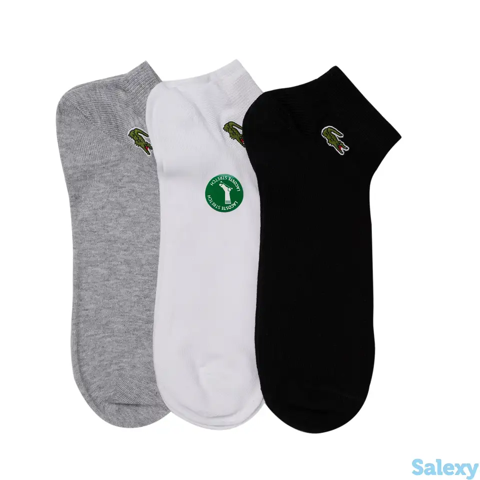Комплект спортивных низких носков lacoste 3 шт.  unisex, фотография 1