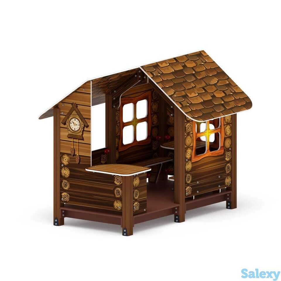 Домик с часами (коричневый) мф 10.01.09-02, фотография 1