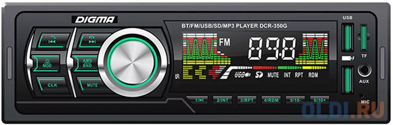 Автомагнитола digma dcr-350g 1din 4x45вт, фотография 1