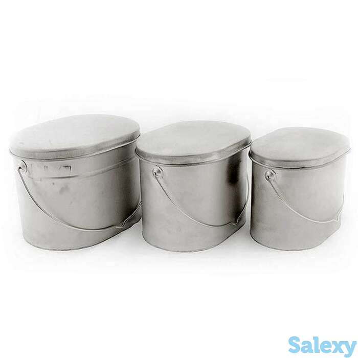 Набор котелков роза ветров матрешка титан 3 шт (4.0л, 5.0л, 6.5л) крышки без ручек, фотография 1