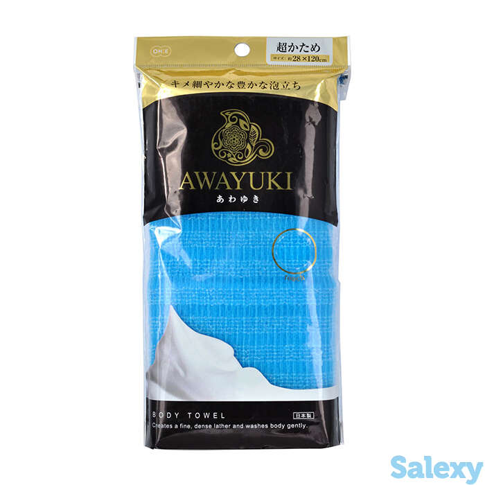 Мочалка для душа он:е awayuki body towel (синяя, сверхжёсткая), фотография 1