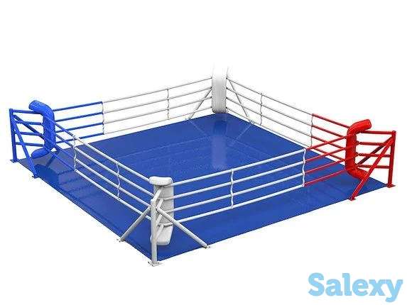 Ринг боксерский 4 х 4 м (боевая зона) на упорах, фотография 1