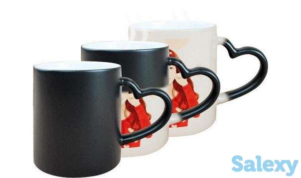 Печать на кружке (хамелеон, ручка в виде сердца), фотография 1